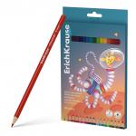 Цветные карандаши пластиковые ErichKrause Kids Space Animals трехгранные, грифель 3 мм, 18 цветов (в коробке с европодвесом 18 шт)