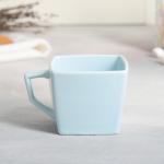 Чайная пара керамическая «Голубой подарок», кружка 150 мл, блюдце 15.5х15.5 см, цвет голубой