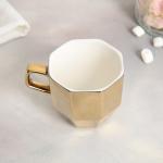 Чайная пара керамическая «Венера», кружка 200 мл, блюдце 13 см, цвет золотистый