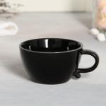 Набор керамический для чаепития «Дом там, где твой кот», кружка 150 мл, миска 10х3 см, цвет чёрный