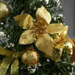 Ёлка декор "Новогодний восторг" 30 см, золотая пуансетия