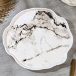 Тарелка керамическая «Белый мрамор», 27 см, цвет белый