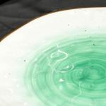 Тарелка керамическая «Ласточки», O 21.8 см, цвет зелёный