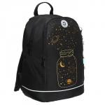 Рюкзак школьный, 38 х 28 х 18 см, Grizzly, эргономичная спинка, отделение для ноутбука, чёрный