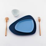 Тарелка керамическая нестандартной формы «Синяя», 20 х 15 см, цвет синий