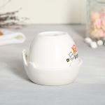 Набор керамический для чаепития «Завари чаек», кружка 150 мл, миска 10х3 см, цвет белый