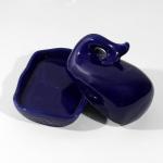 Маслёнка керамическая «Разреши чудесам случаться», 17.5 х 11.5 см, цвет синий