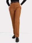 Однотонные брюки прямого силуэта шоколадного цвета Mark Formelle