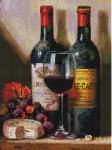 "Вино, сыр и виноград" Мозаика на подрамнике 30х40