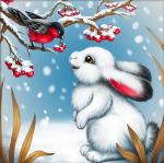 Набор "Кролик и снегирь" Набор для выкладывания стразами