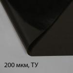 Плёнка из полиэтилена, техническая, толщина 200 мкм, чёрная, 10 _ 3 м, рукав (1.5 м _ 2), Эконом 50%