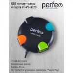 Разветвитель USB (Hub) Perfeo PF-VI-H020, 4 порта, USB 2.0, чёрный