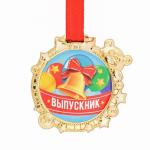 Медаль детская на Выпускной «Выпускник», на ленте, золото, пластик, d = 6,9 см