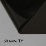Плёнка полиэтиленовая, техническая, 60 мкм, чёрная, длина 10 м, ширина 3 м, рукав (1.5 м _ 2), Эконом 50%