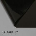 Плёнка полиэтиленовая, техническая, 80 мкм, чёрная, длина 10 м, ширина 3 м, рукав (1.5 м _ 2), Эконом 50%