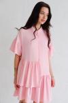 Платье асимметричное нежно-розовое