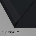Плёнка из полиэтилена, техническая, толщина 100 мкм, чёрная, длина 100 м, ширина 3 м, рукав (1.5 м _ 2), Эконом 50%