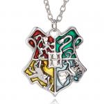 Гарри Поттер | Кулон на цепочке "Логотипы Хогвартса" 2,5х2,5см/50см (античное серебро)