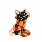 Гарри Поттер | Значок "Котик в гриффиндоровском шарфике и огромных очках", р-р 3,1см