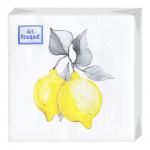 Салфетки бумажные Bouquet Art 2-х слойные, 20 см, Лимончики, 30 листов
