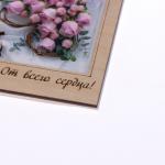 Конверт деревянный "Поздравляем!" кустовые розы, 16 х 8 см