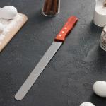Нож для бисквита двусторонний KONFINETTA, с крупными зубцами и ровным краем, лезвие 25 см, толщина лезвия 0,9 мм