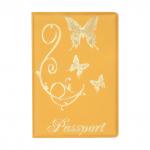 Обложка для паспорта OfficeSpace Бабочки мягкий полиуретан, золотая, тиснение золотом, 342742