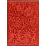 Обложка для паспорта Кожевенная мануфактура, нат. кожа, Цветы, красный, Оbl_11136