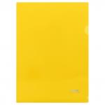 Папка-уголок А4, 180мкм, пластик, прозрачная, желтая, ММ-30943