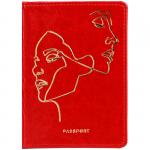 Обложка для паспорта OfficeSpace Life line, иск. кожа, красный, тиснение фольгой, 311102