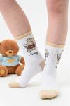 Детские носки стандарт Мишка-Ангел комплект 1 пара Белый/бежевый