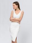 *Платье бандажное белого цвета длины мини с декоративным украшением