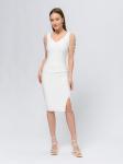*Платье бандажное белого цвета длины мини с декоративным украшением