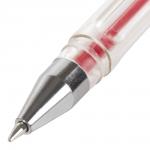 Ручка гелевая Staff 142790 Basic GP-789 хромированные детали, узел 0,5 мм, прозрачный корпус, красный