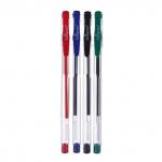Набор гелевых ручек 4 цвета, стержень синий, красный, черный, зеленый, корпус прозрачный Calligrata