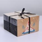 Коробка для капкейка, кондитерская упаковка, «Медитация», 16 х 16 х 10 см