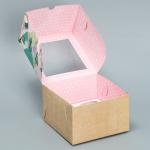 Коробка для капкейков кондитерская складная двухсторонняя «Самая нежная», 16 х 16 х 10 см