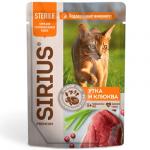 Sirius пауч для кошек стерилизованных Утка с клюквой в соусе 85г Сириус