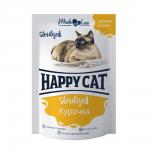 Happy Cat пауч для кошек стерилизованных Курочка кусочки в желе 85г Хэппи Кэт