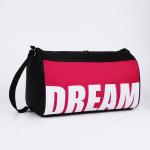 Сумка женская спортивная Dream, 40х24х21 см, цвет чёрный, розовый