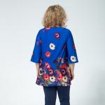 Комплект, трикотаж, блуза, брюки, васильковый