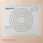 Армированный коврик с разметкой KONFINETTA, силикон, 40_50 см, 0,44 мм, цвет чёрный