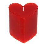 LADECOR Свеча столбик в форме сердца, парафин, 7x7,5 см