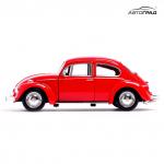 Машина металлическая volkswagen beetle 1967, 1:32, открываются двери, инерция, цвет красный Автоград