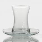 Набор стеклянный чайный Lav «Дзен», 12 предметов: стаканы 155 мл (6 шт), блюдца d=14 см (6 шт)