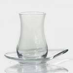 Набор стеклянный чайный Lav «Ева», 12 предметов: стаканы 160 мл (6 шт), блюдца 13,5*10,5 см (6 шт)