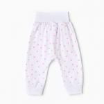 Ползунки детские "Антошка", цвет белый/сердечки, рост 62