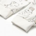 Ползунки детские "Антошка", цвет белый/зайчики, рост 68