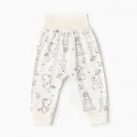 Ползунки детские "Антошка", цвет белый/зайчики, рост 68