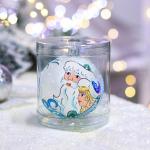 Ёлочная игрушка Шар «Дед Мороз и Снегурка», 80 мм, ручная роспись, стекло